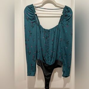 AFRM Green and Black Bodysuit Top size M